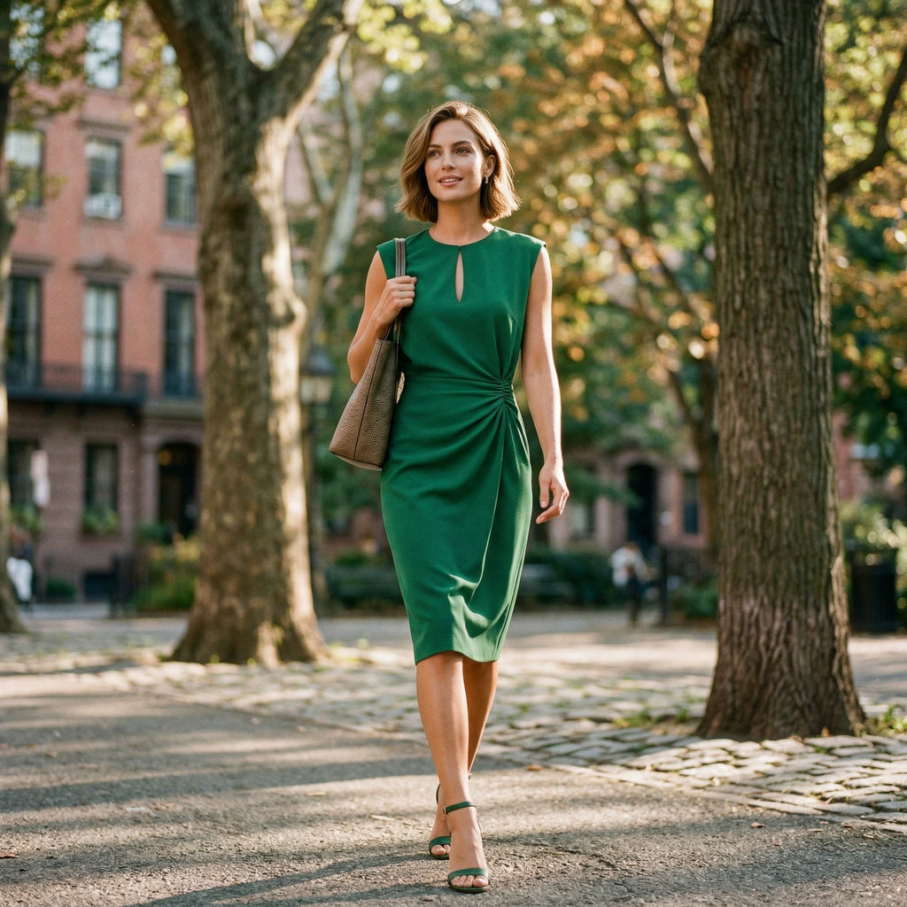 Women's elegant midi dress graceful silhouette