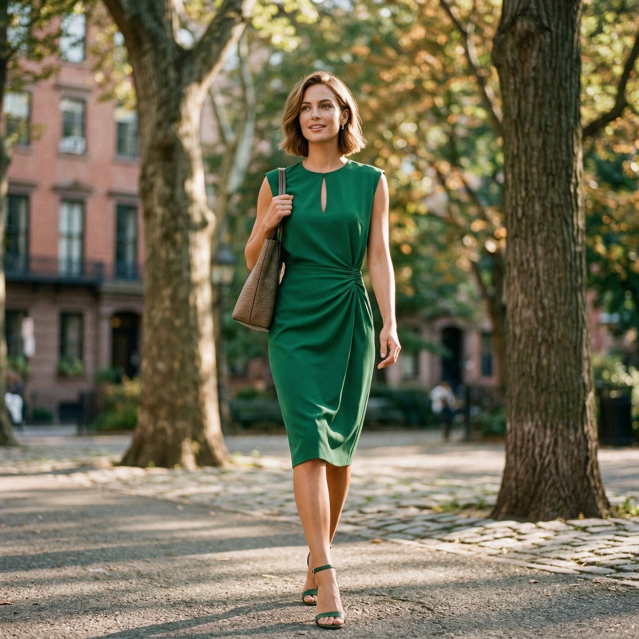Women's elegant midi dress graceful silhouette