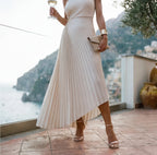 Elegant one-shoulder dress silhouette view