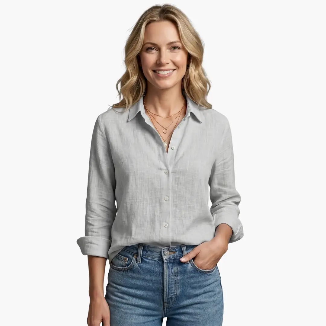 Women's Vintage Floral Long Sleeve Blouse styled look - Classic Versatile Shirt