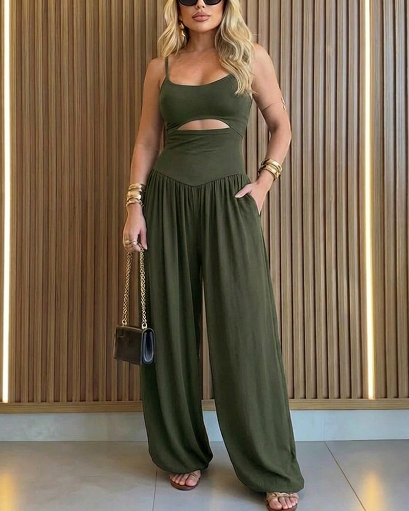 Cut-Out Waist Cami Jumpsuit