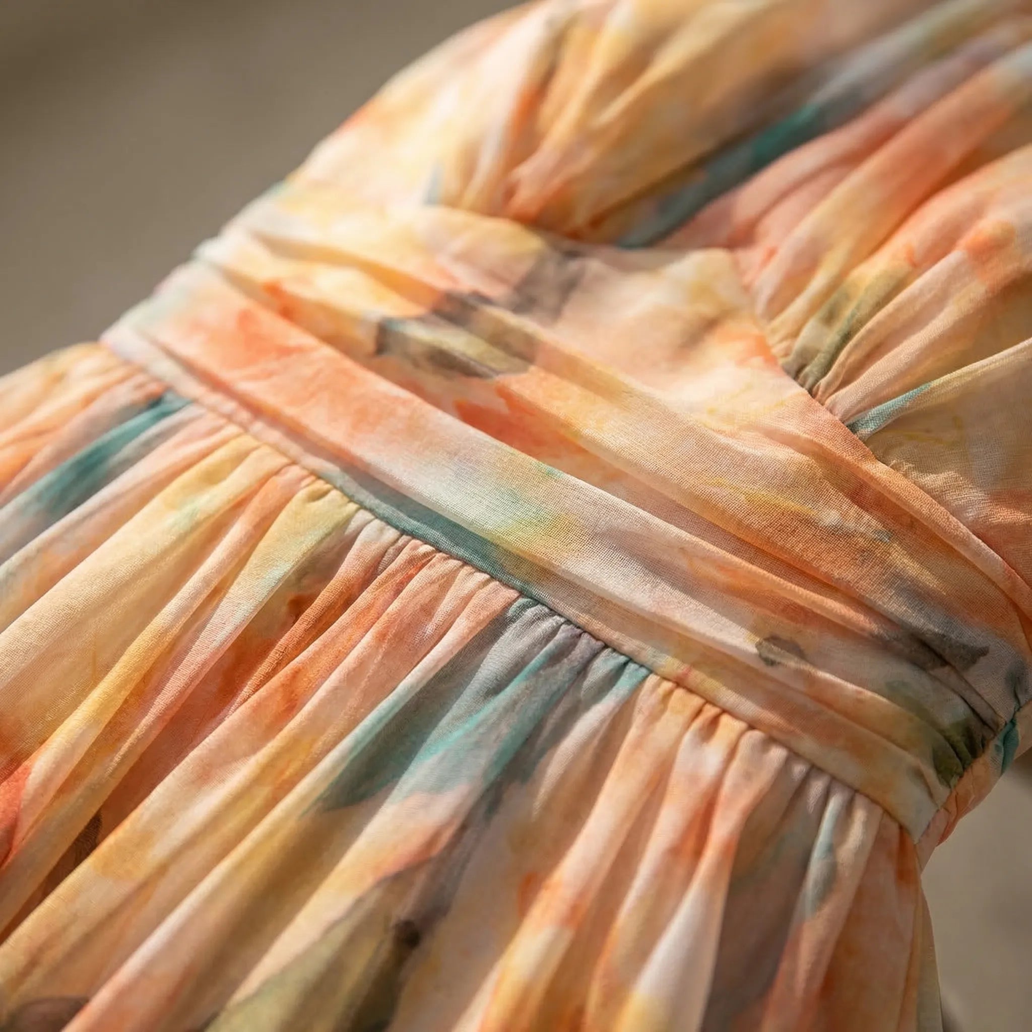 Women's floral halter neck maxi dress, back view showing open back detail