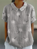 Women's Vintage Floral Embroidered Blouse – Classic Collar