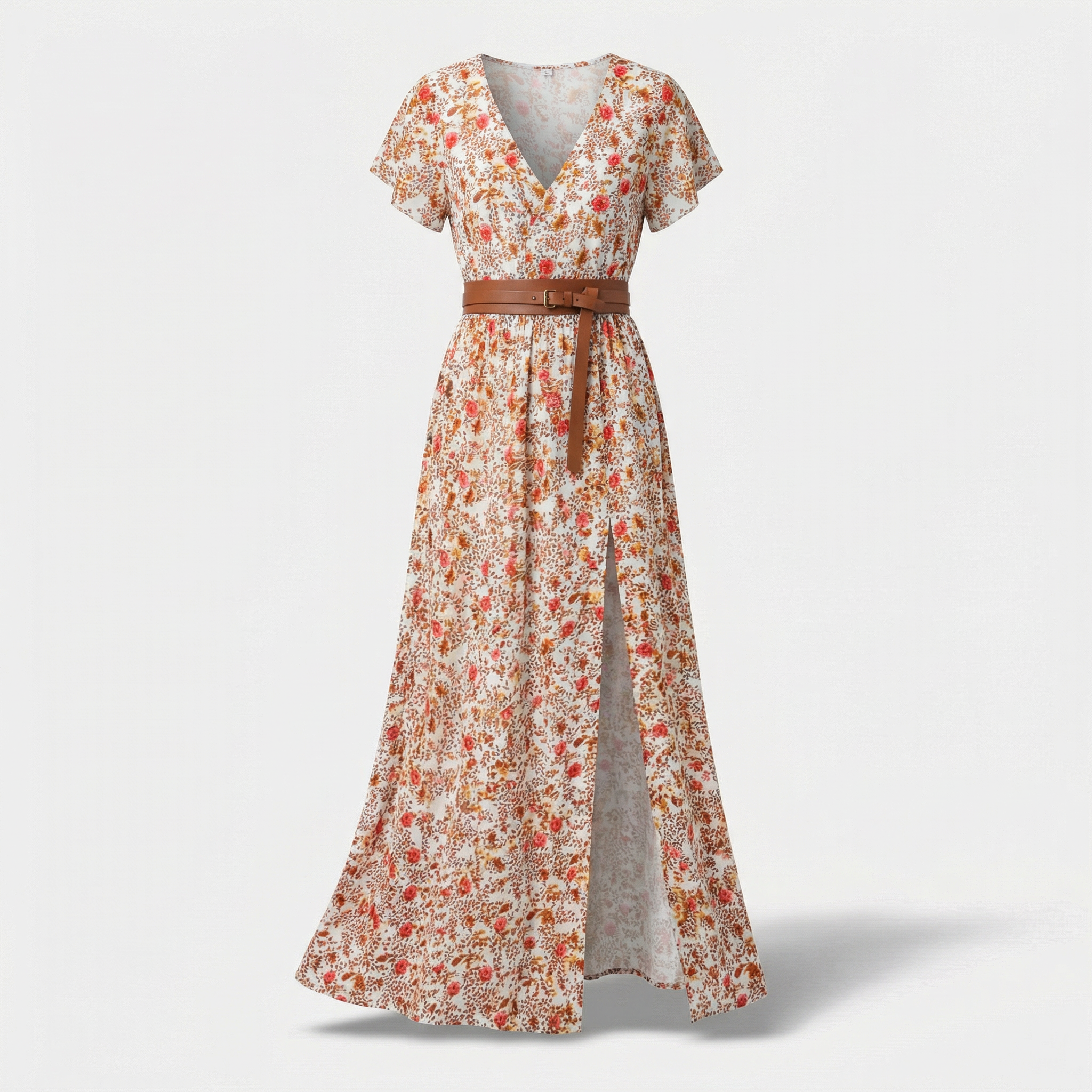 Lightweight paisley maxi dress styled for holidays