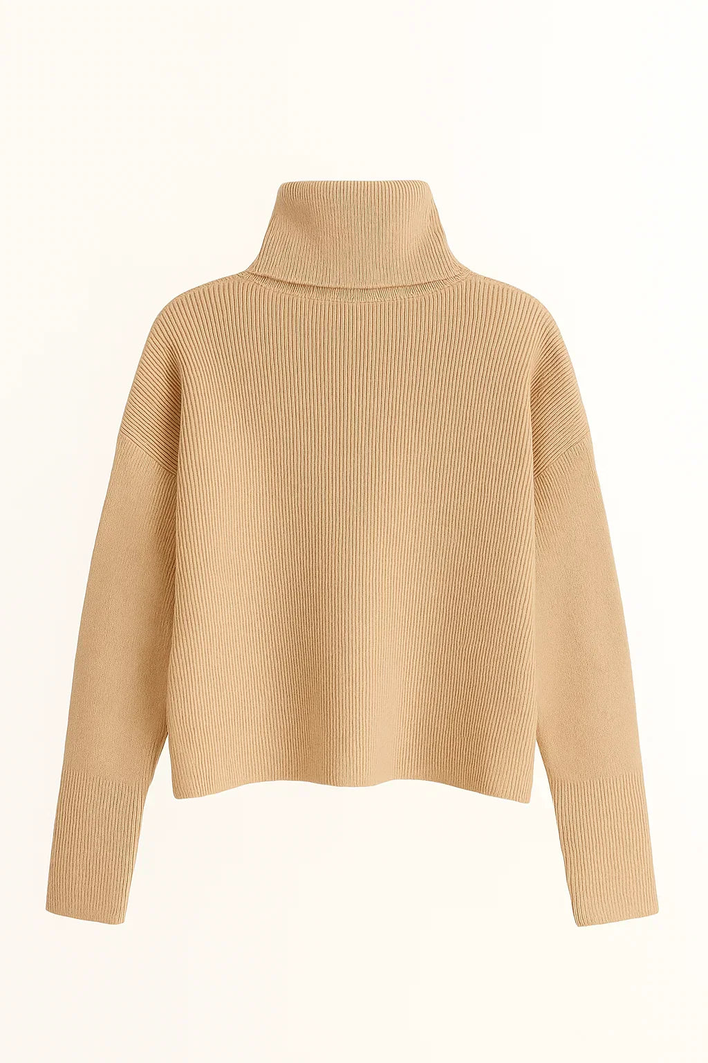 Knitted Sweater – Turtleneck & Button Detail Sleeves