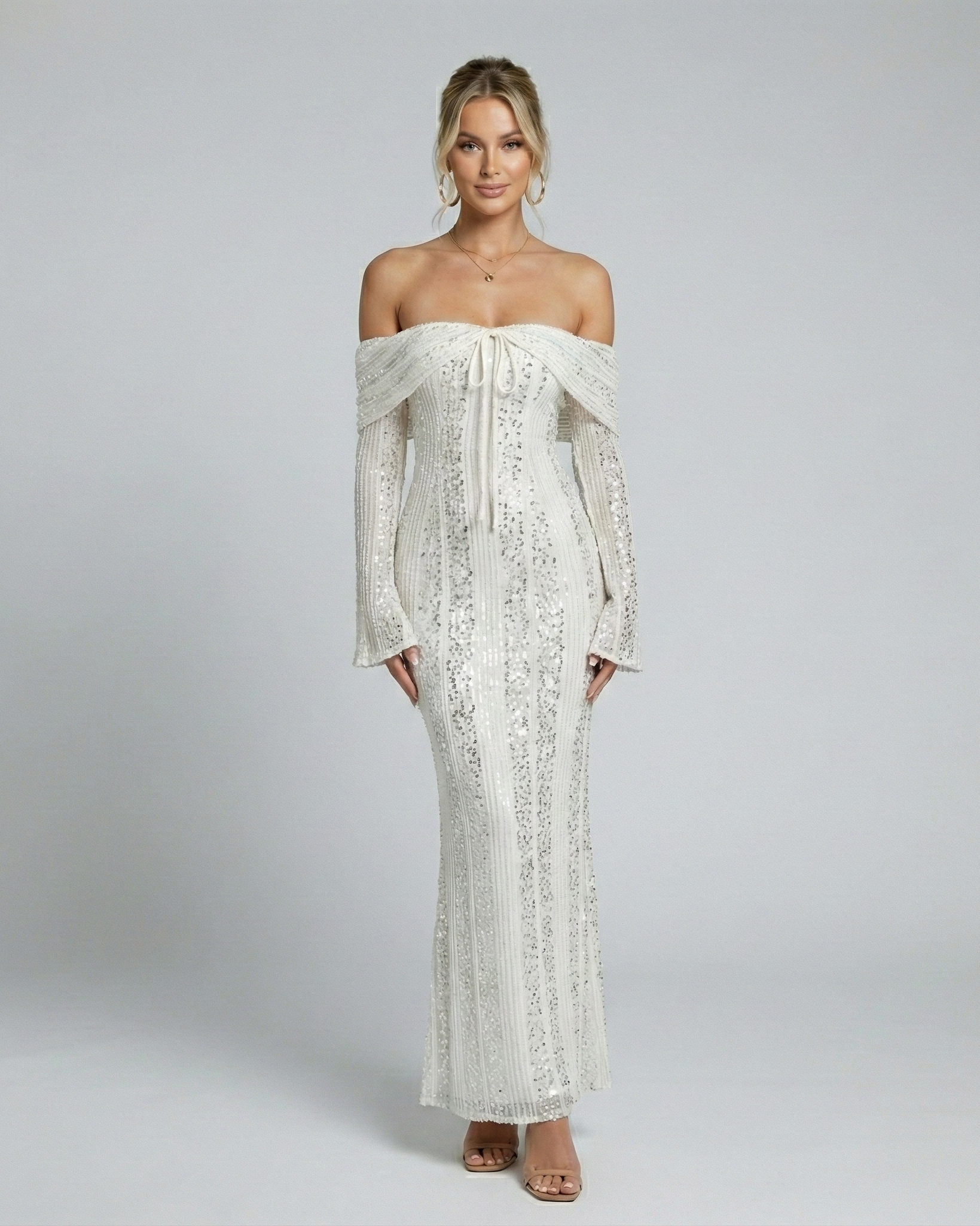 Sunny Lace Off-Shoulders Maxi Dress