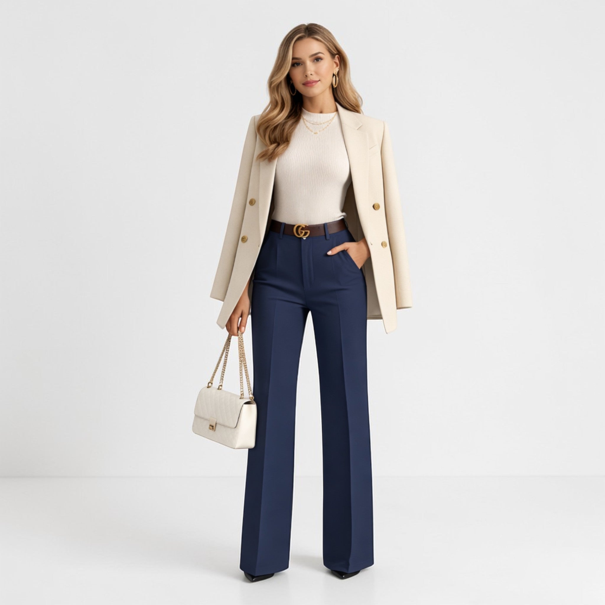 High-Waist Wide-Leg Trousers – Smart Tailored Fit