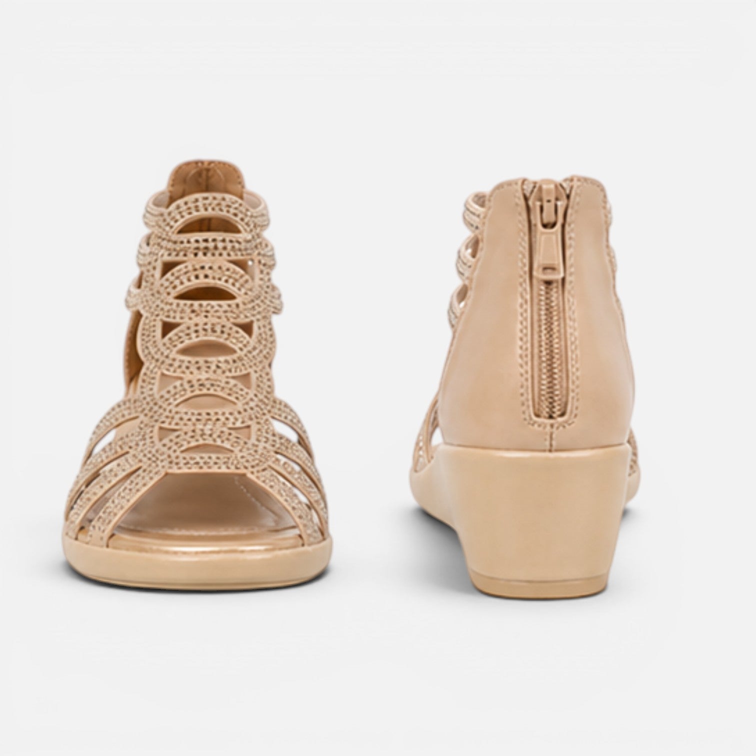 Orthopaedic wedge sandals lifestyle on-feet shot
