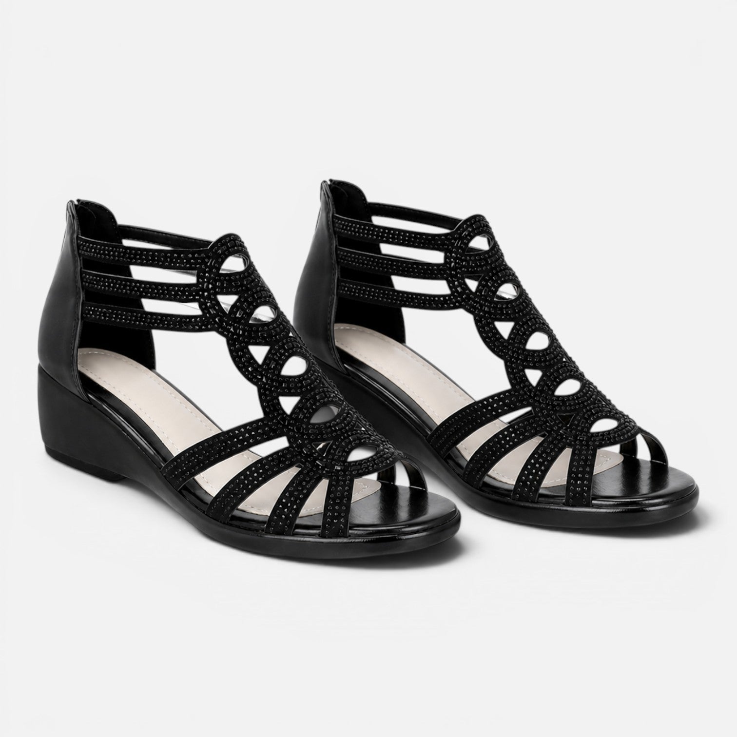 Orthopaedic wedge sandals top-down view footbed