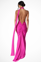 Women's ruched back maxi dress with ring detail