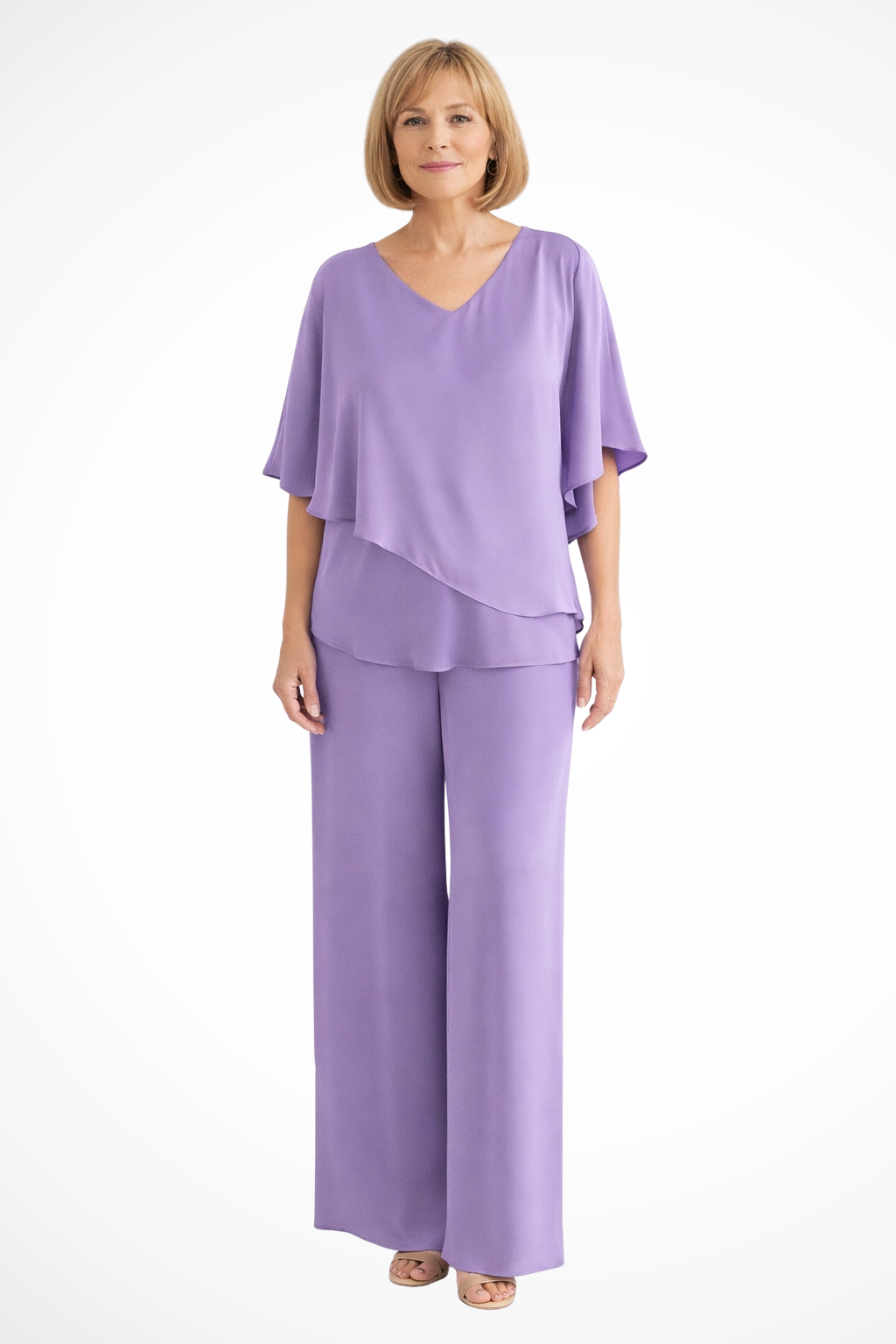 Women's batwing sleeve top and wide leg trousers two piece set, alternative colour