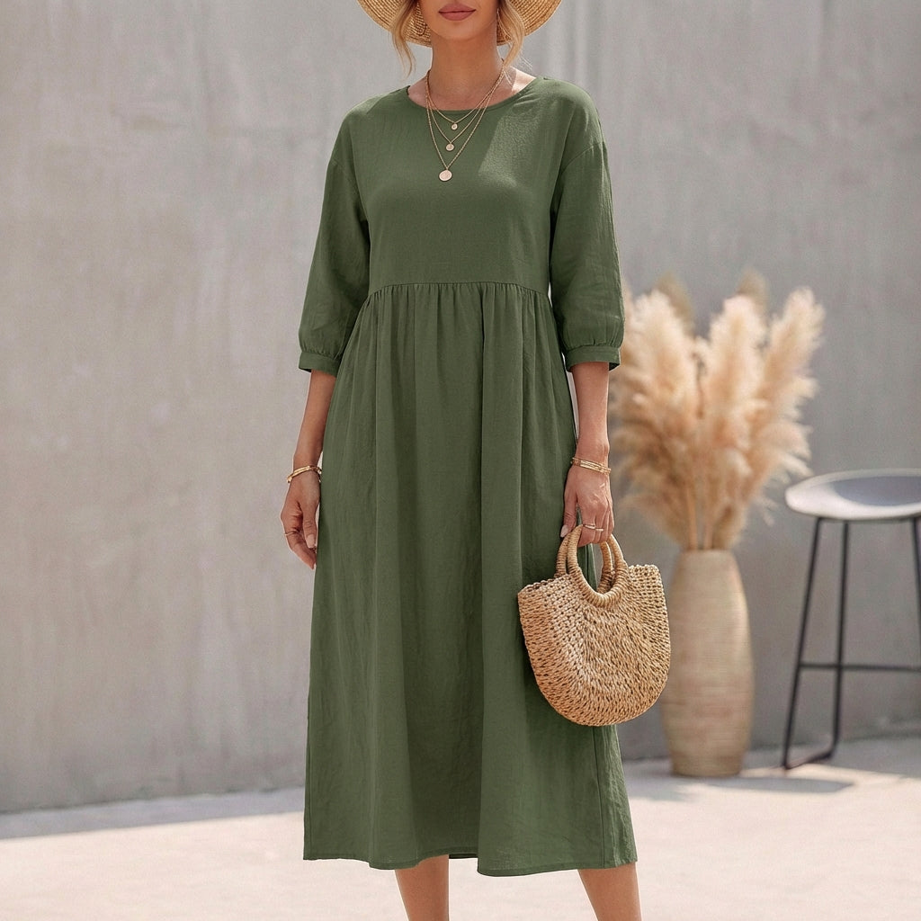 Breezy Bohemian Midi Dress - Effortless Chic for Sunny Days