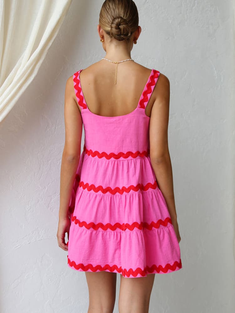 Square neck mini sundress front view | Alba Muse