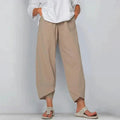 Women’s Linen-Look Cross-Hem Lantern Trousers