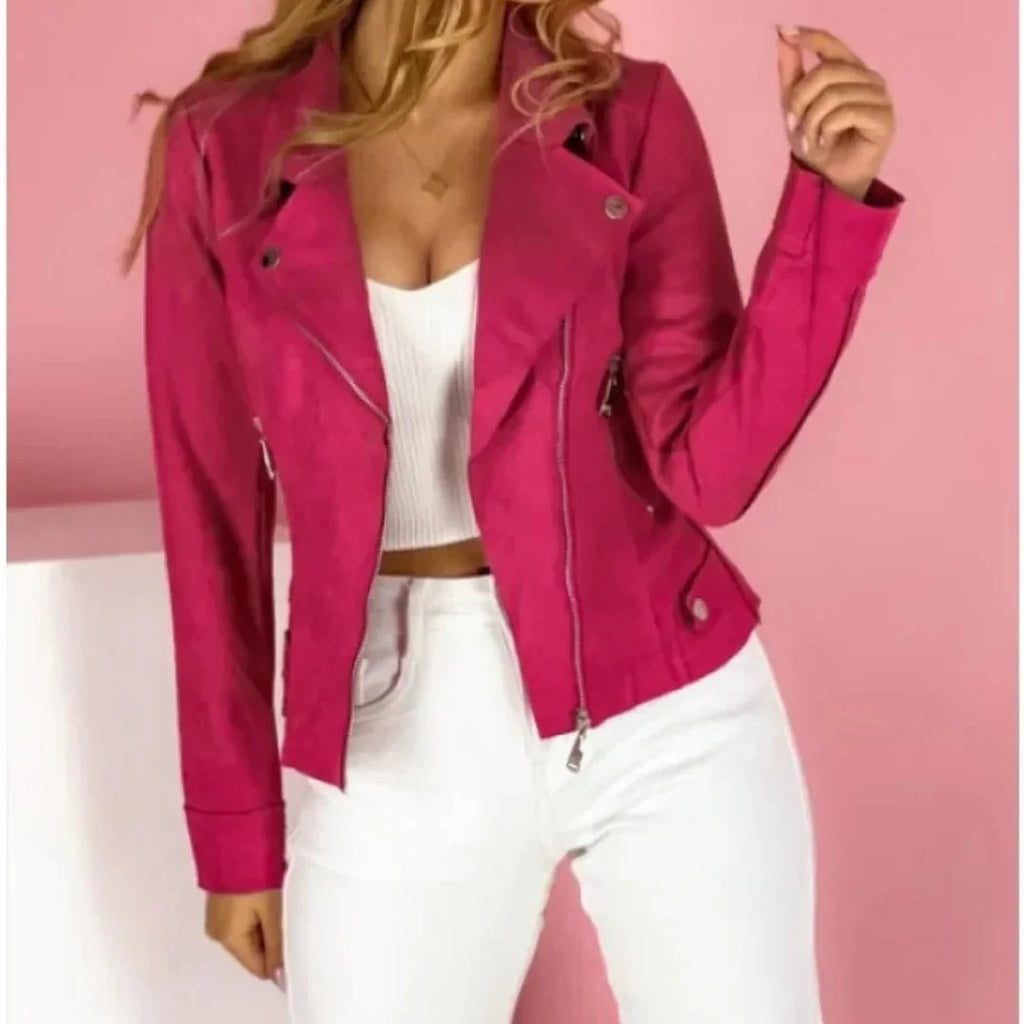 Green faux leather jacket