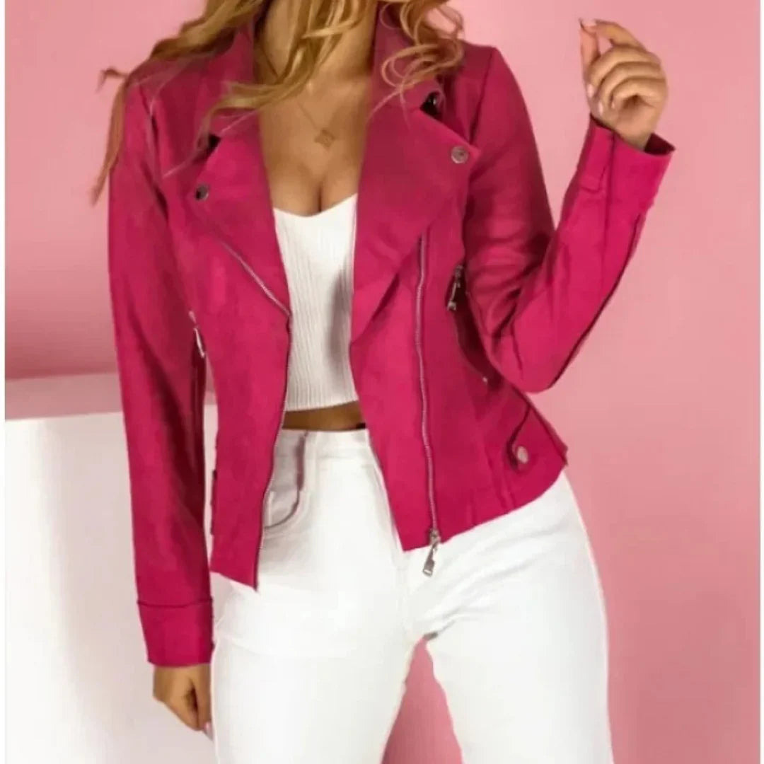 Green faux leather jacket