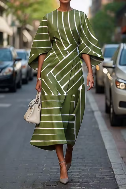 Elegant Print Midi Dress