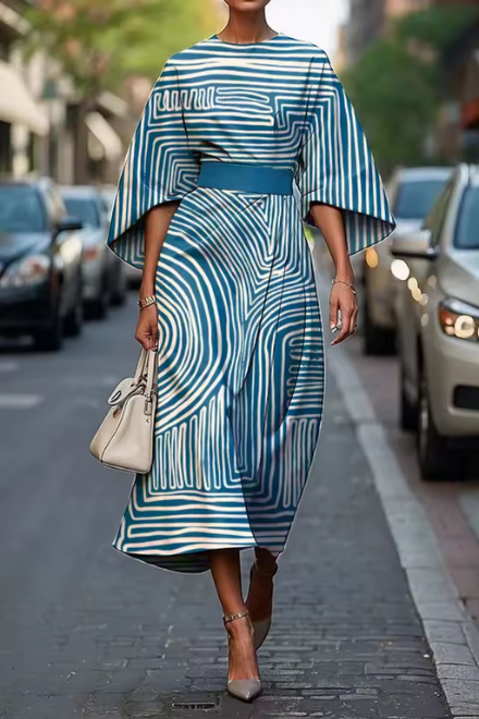 Elegant Print Midi Dress