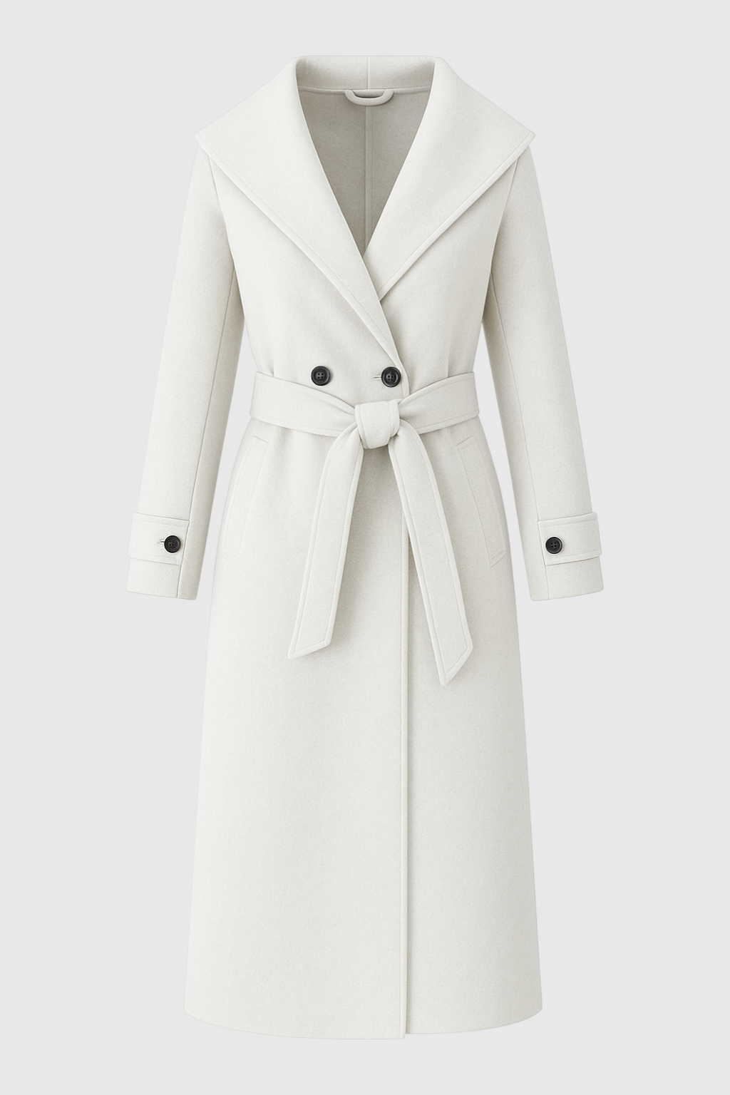 Long Beige Hooded Coat