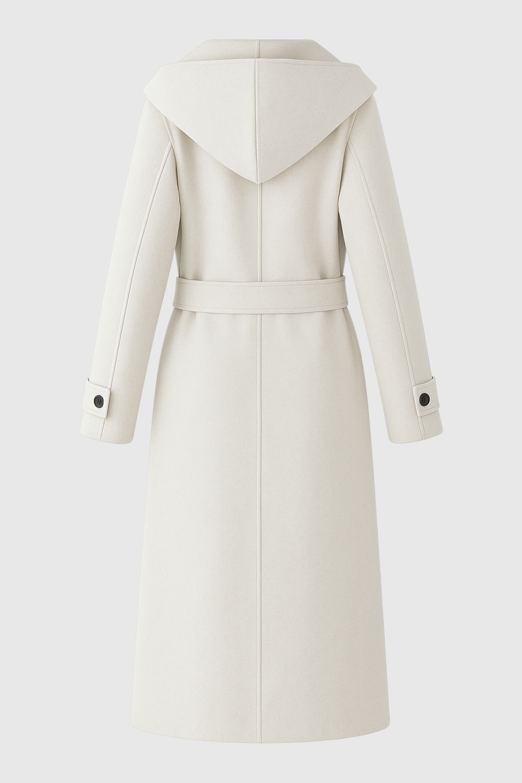 Long Beige Hooded Coat