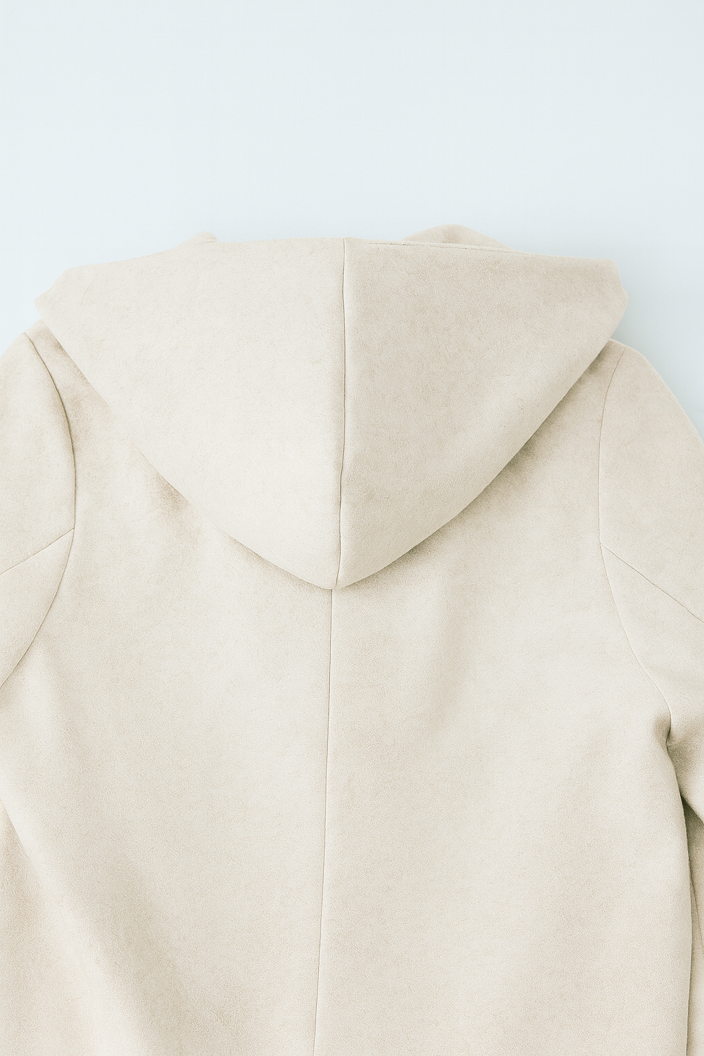 Long Beige Hooded Coat