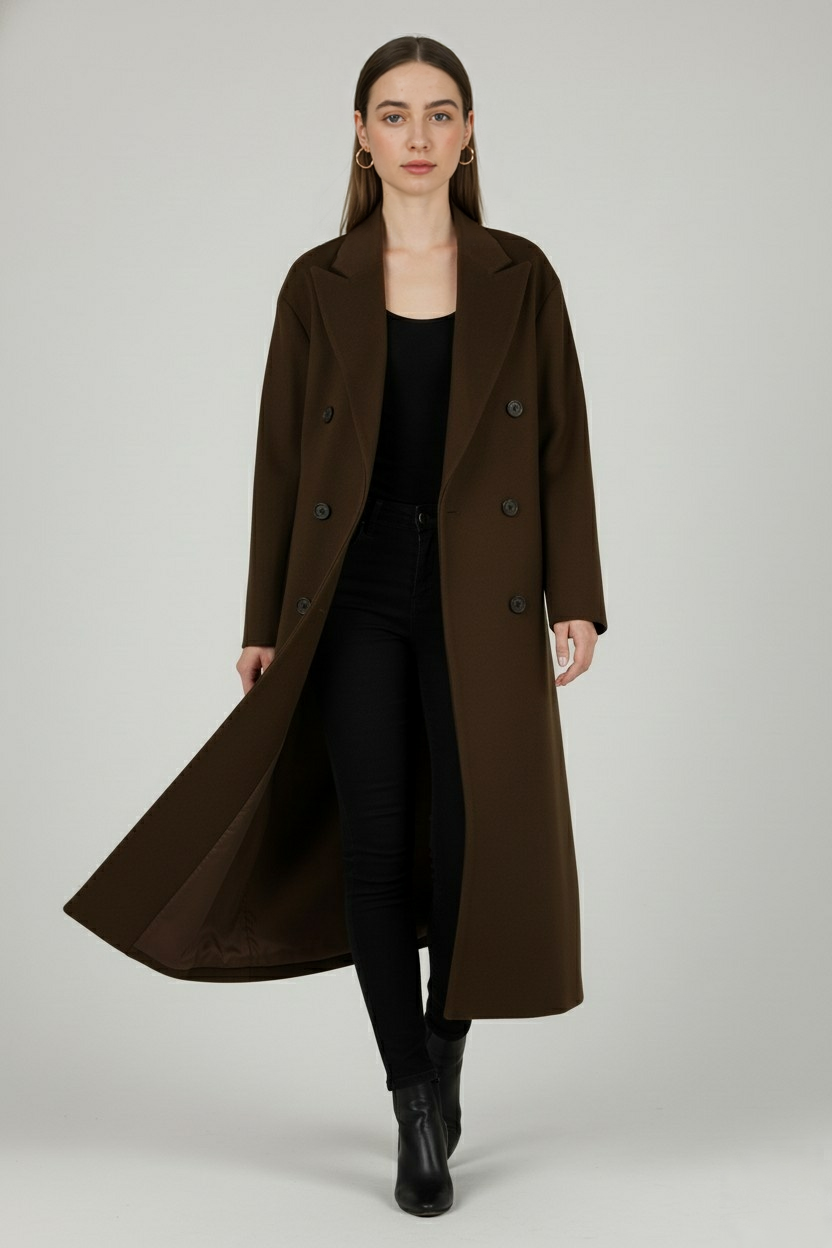 Long Brown Women's Winter Coat