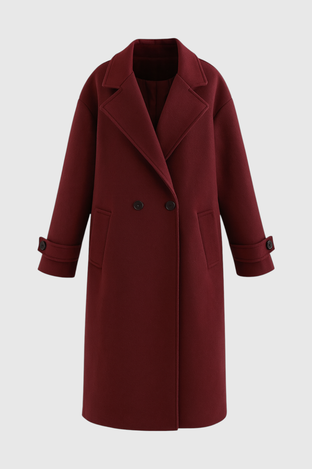 Long Burgundy Coat for Women