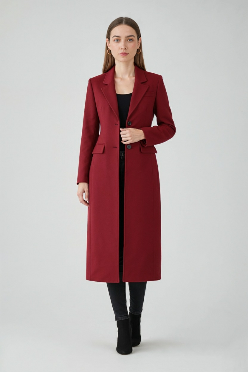 Long Ladies Red Coat