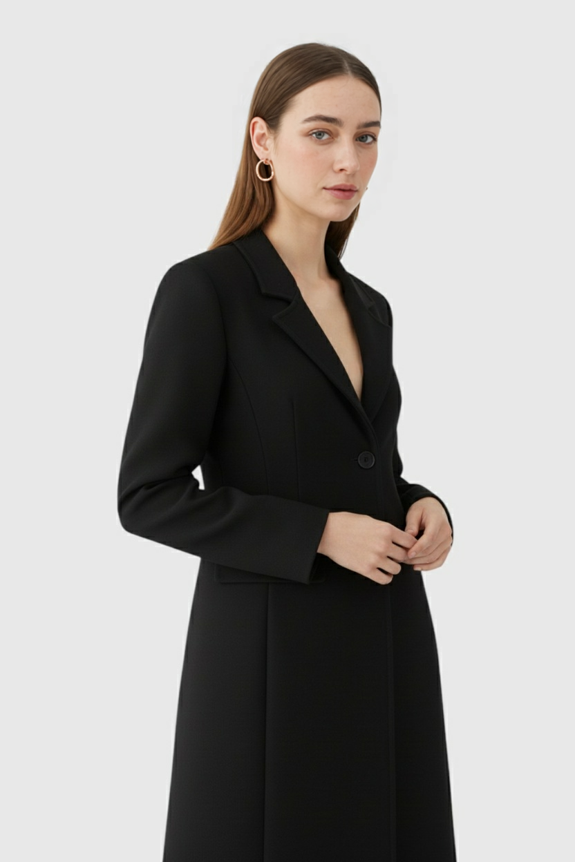 Long Ladies Black Coat