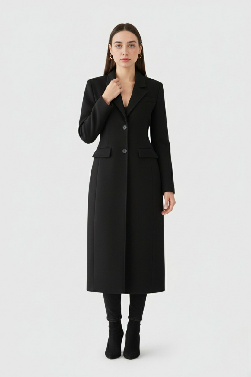 Long Ladies Black Coat