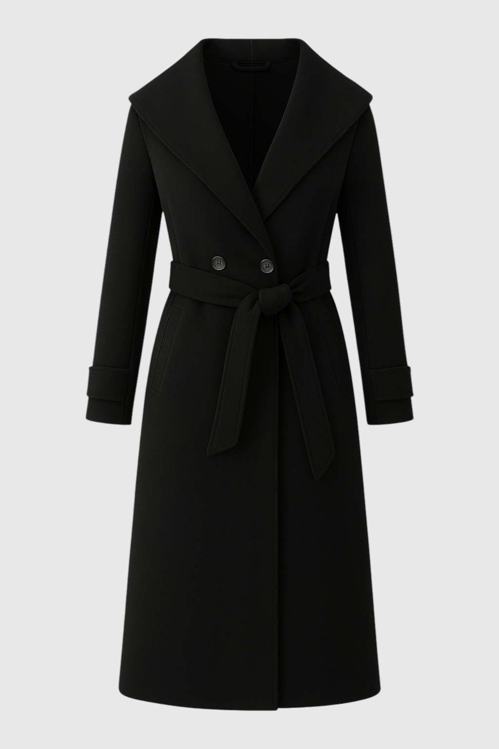 Long Black Hooded Coat