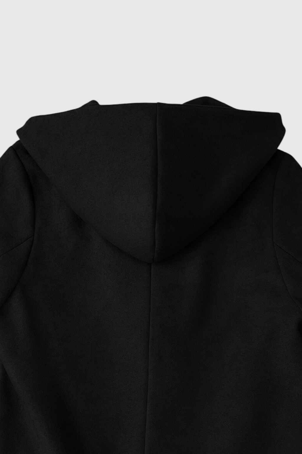 Long Black Hooded Coat