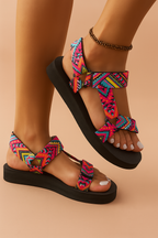 Colourful strap sandals back view