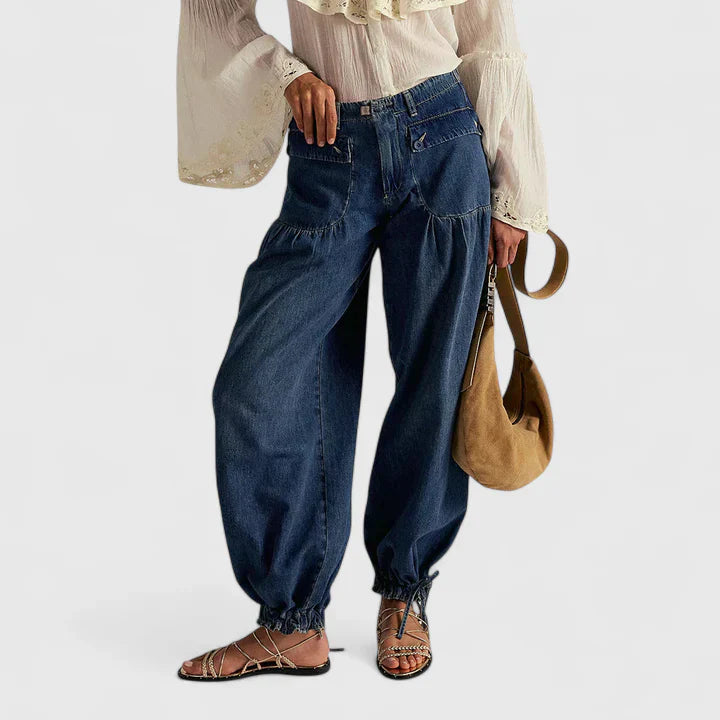 Women's bohemian pleated trousers, alternate view
