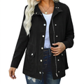 Black lightweight utility jacket, front view