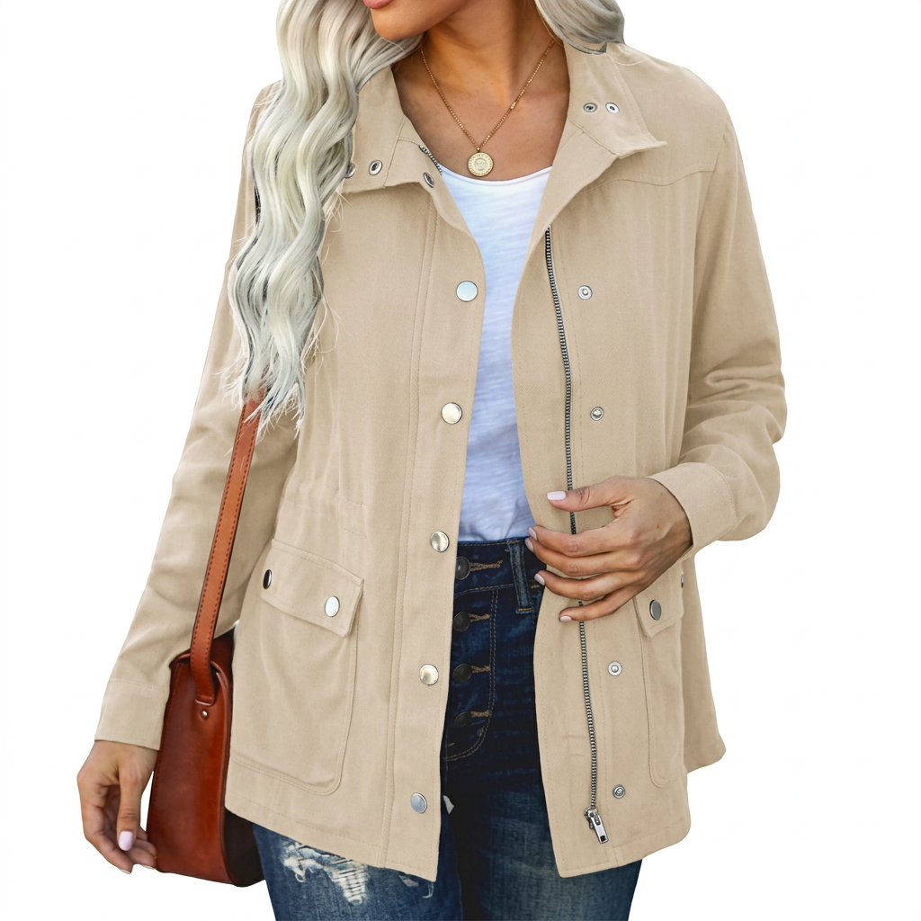 Black lightweight utility jacket