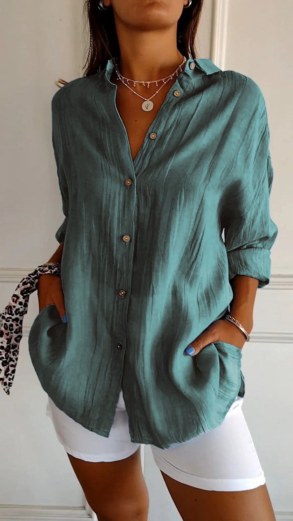 Women's summer shirt lifestyle shot casual style