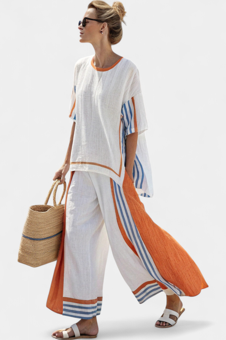 Women's striped oversized loungewear co-ord set summer style