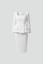 Black two-piece skirt suit set for women – formal occasion and wedding guest outfit