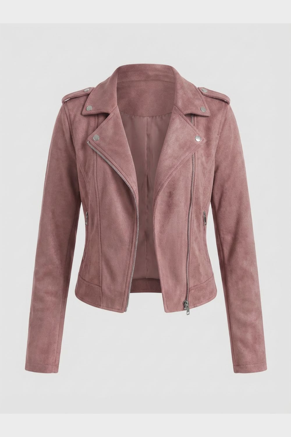 Black leather biker jacket