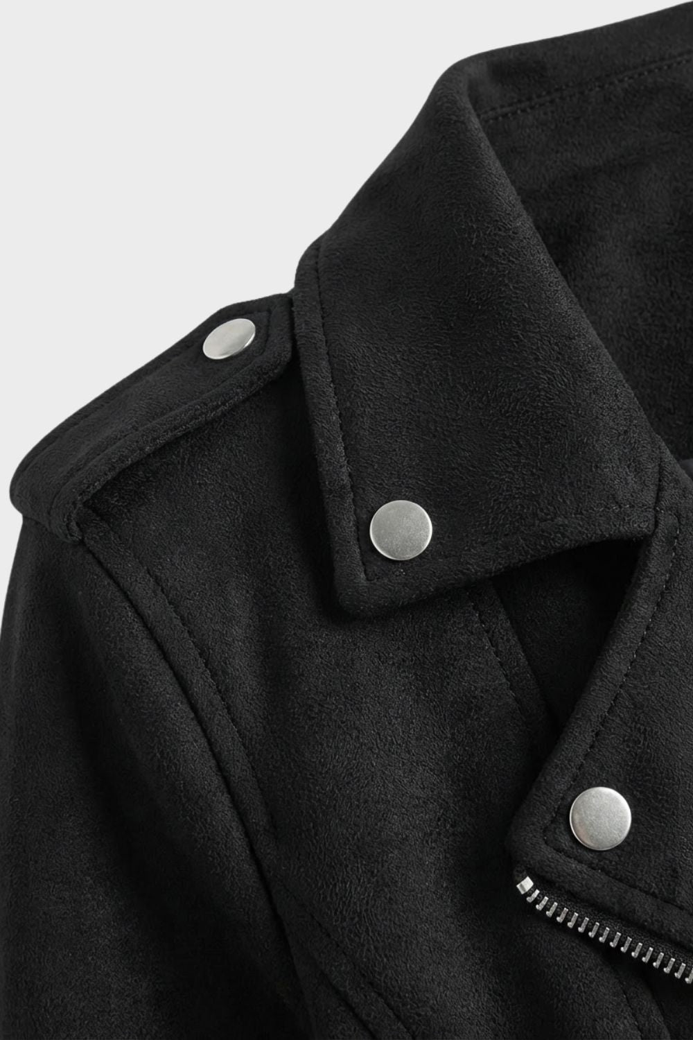Black leather biker jacket