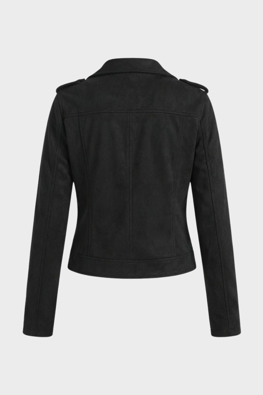 Black leather biker jacket