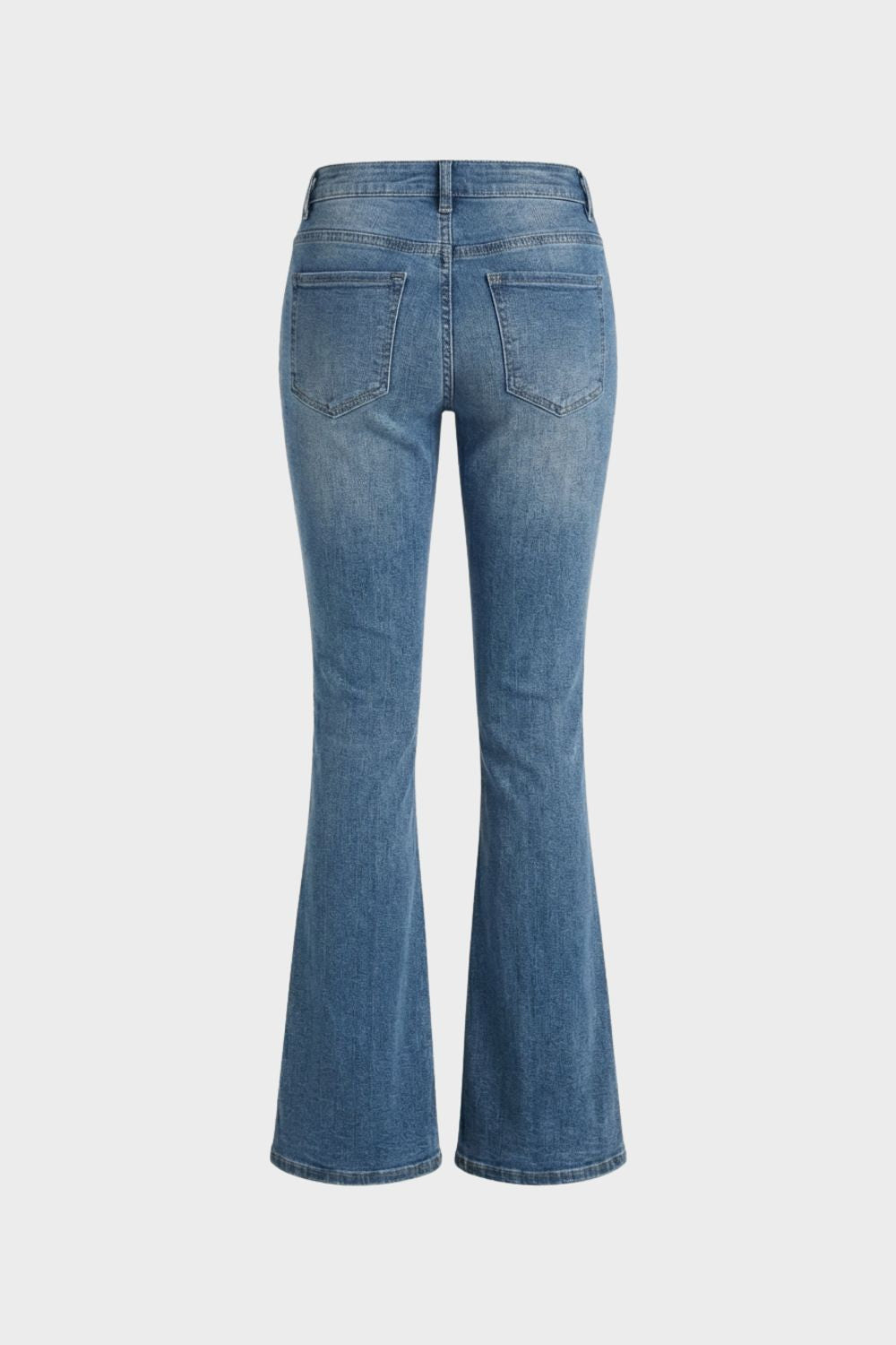 High-Waist Flared Jeans with Button Fly