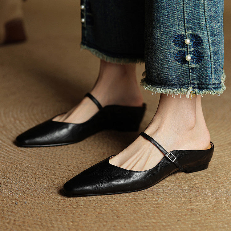 Women's Genuine Leather Mule Sandals