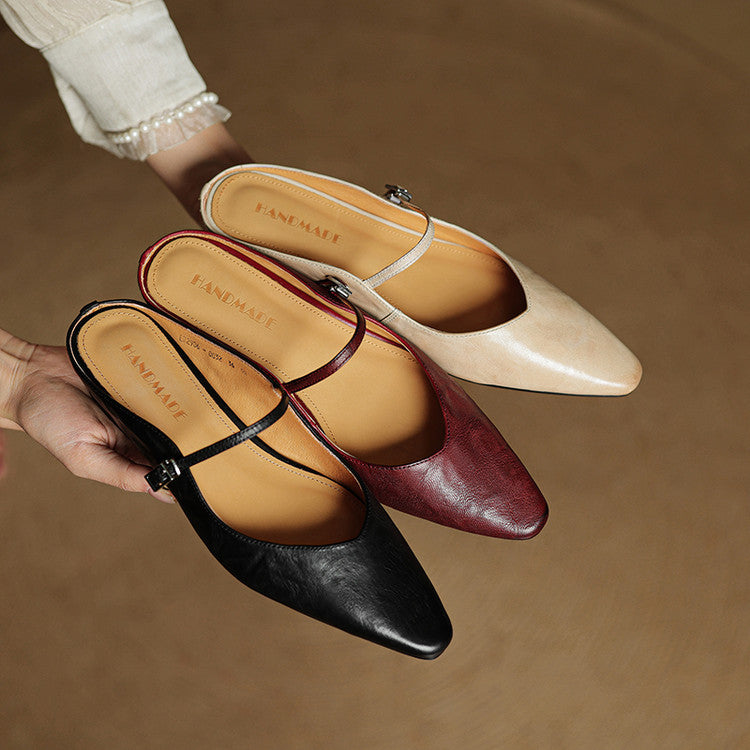 Women's Genuine Leather Mule Sandals