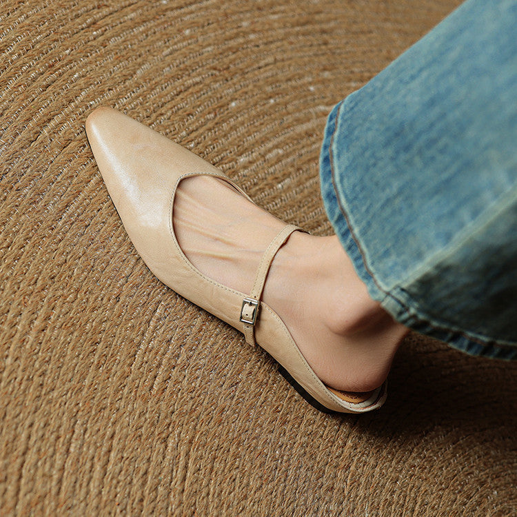 Women's Genuine Leather Mule Sandals — worn on model