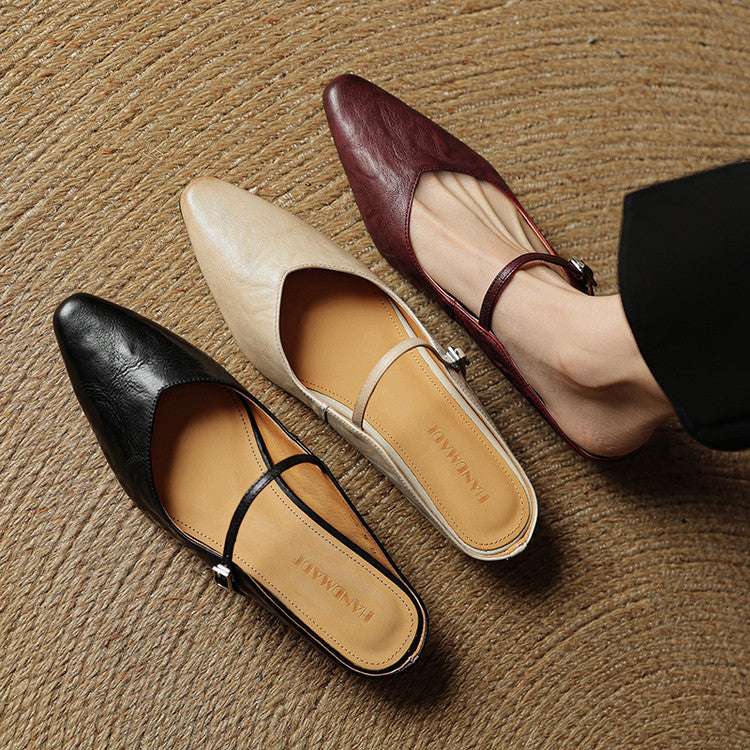 Women's Genuine Leather Mule Sandals
