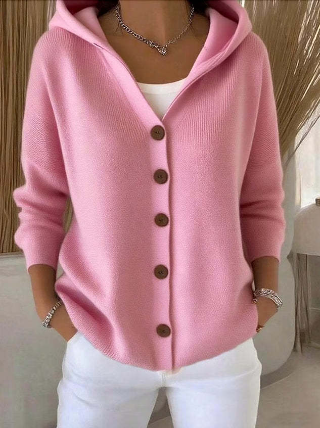 Women's Artistic Print Button-Front Hoodie