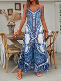 Women's boho paisley V-neck maxi dress sleeveless | Alba Muse