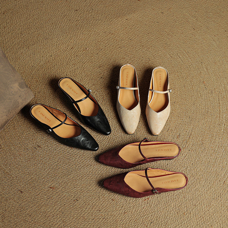 Women's Genuine Leather Mule Sandals